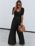 Scoop Neck Short Sleeve Jumpsuit - Odaingerous